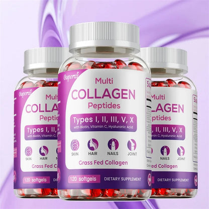 Buporai | Collagen Peptides with Biotin & Vitamin C | Skin, Hair, Nails, Joint & Digestion Support | 60 Capsules