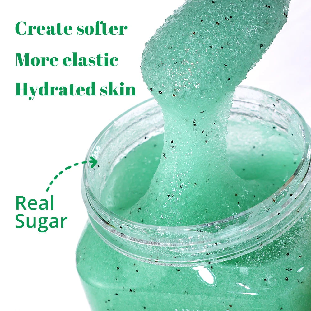 Shea Sugar Body Scrub Exfoliating Polish Soften Nourish Smooth Skin Moroccan Rose Coconut Lime Pineapple Bath Clean Moisturizing