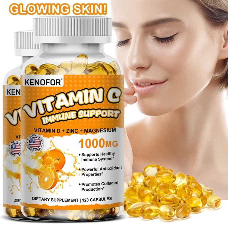 Kenofor | Vitamin C Immune Support Capsules | Collagen & Immunity Booster