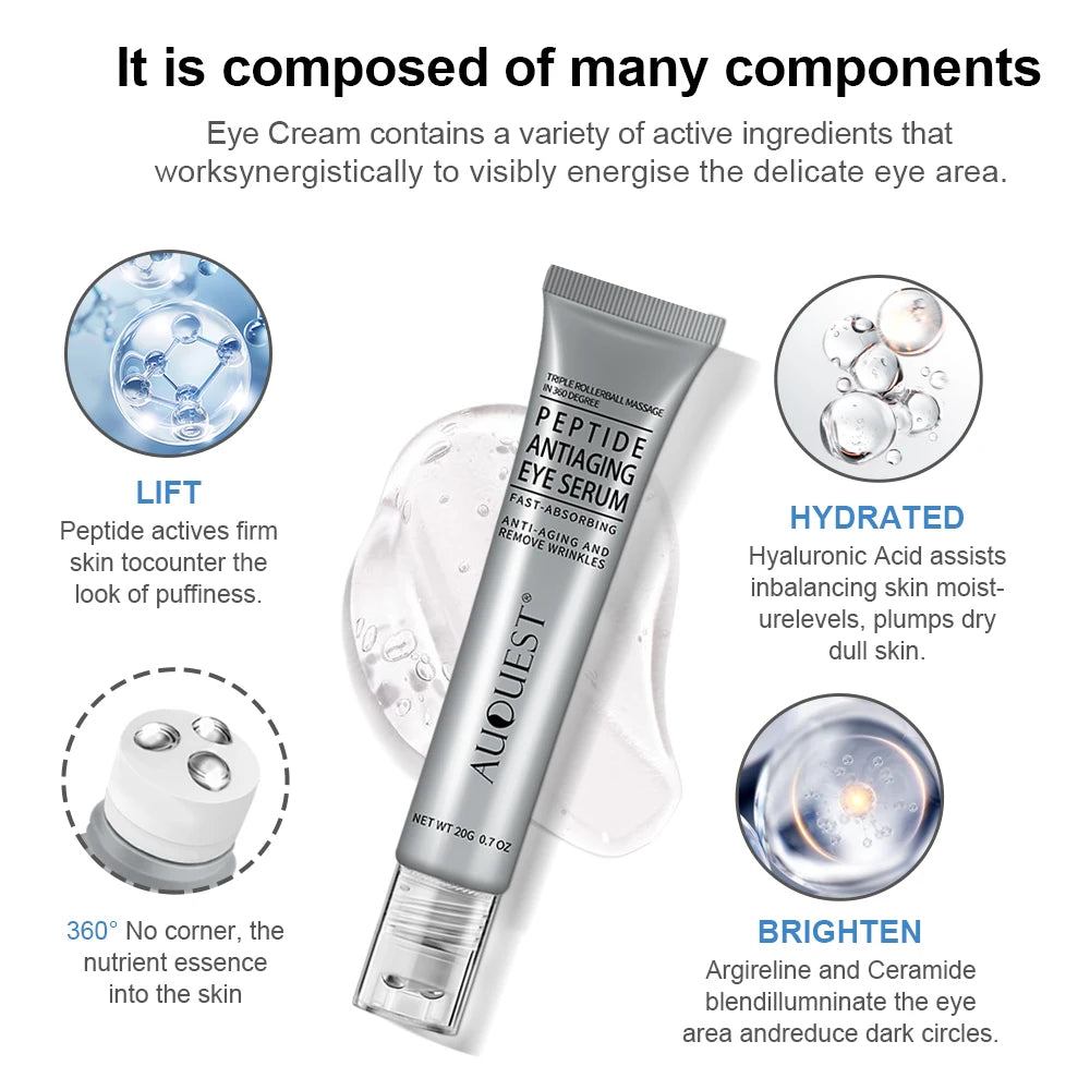 Peptide Eye Cream | Dark Circle & Eye Bag Removal, Anti-Wrinkle, Firming | Skin Care Products