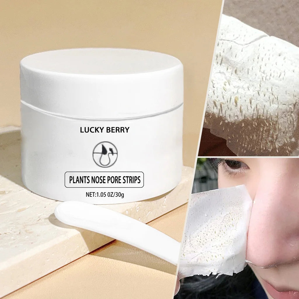 LUCKY BERRY Milky Mud Nose Pore Strips | Deep Cleansing for Acne & Blackhead Removal | Lightweight, Non-Greasy Formula | 30g