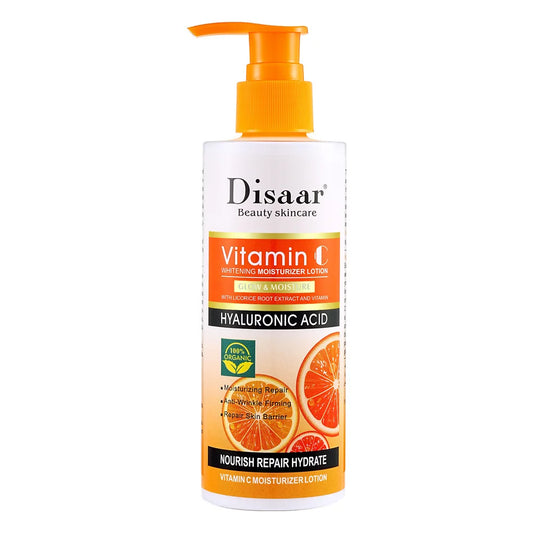 Disaar Vitamin C Body Lotion – 230ml Whitening & Moisturizing Cream with Licorice Root & Hyaluronic Acid