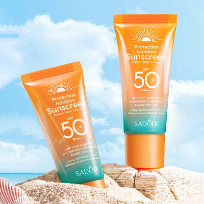 SADOER | Dual Tube, Multi-Effect Formula | SPF 50+ PA+++ Facial Sunscreen & Solar Blocker | Face Protector Skincare