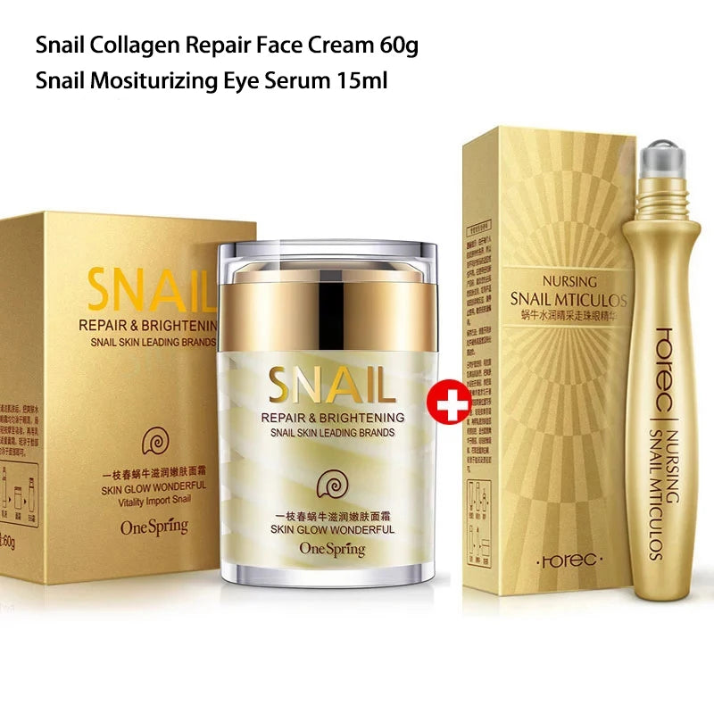 Snail & Collagen Cream | Anti-Aging, Whitening, Dark Circle Fading, Eye Bag Removal, Face & Eye Serum