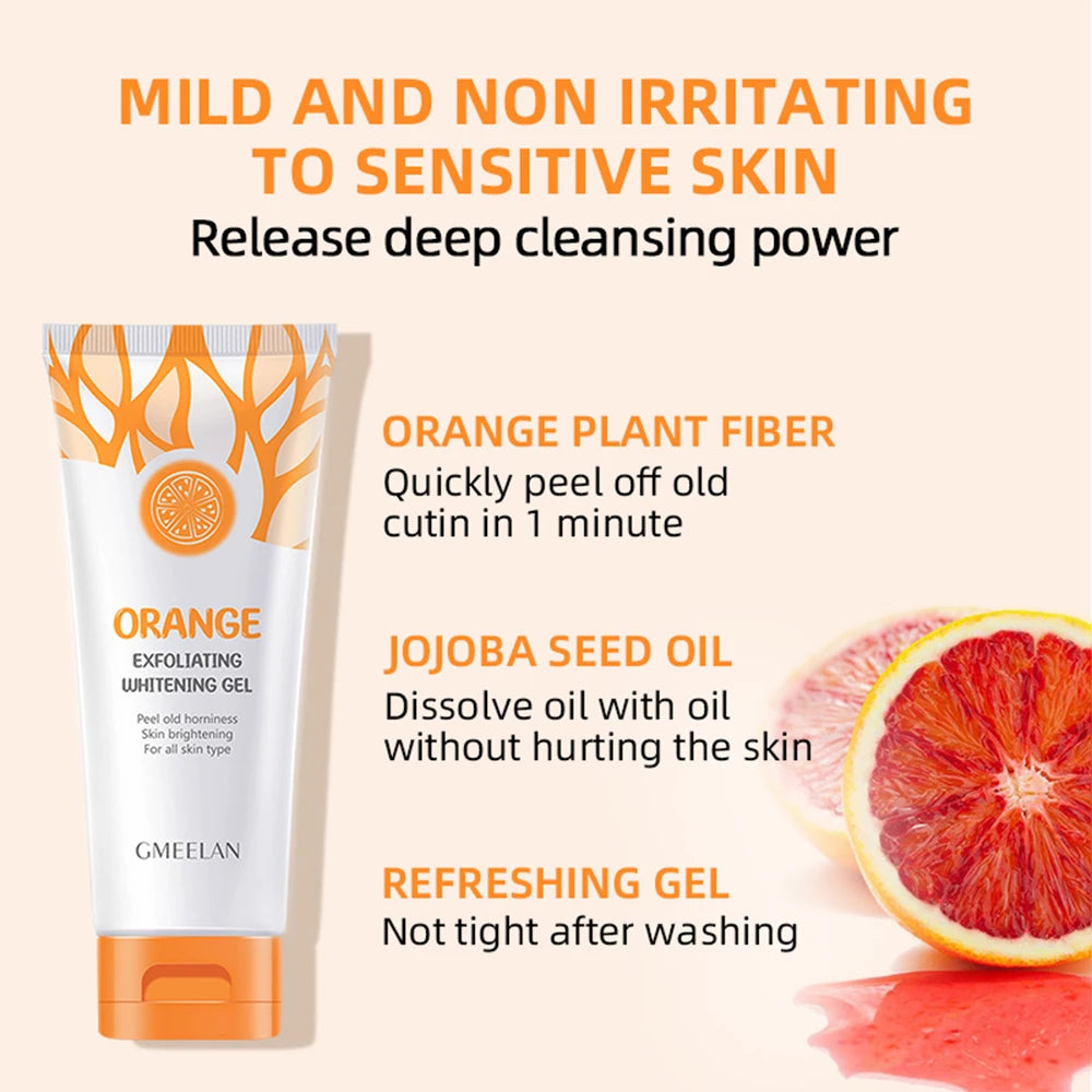 GMEELAN Orange Exfoliating Whitening Gel | Gentle Peeling & Dead Skin Removal | Brightening, Hydrating & Moisturizing | 50g