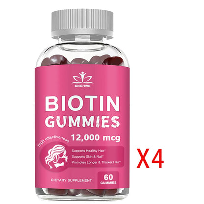 SNGHWE | Collagen & Biotin Gummies| Hair Growth, Skin & Nail Support | 60 Gummies