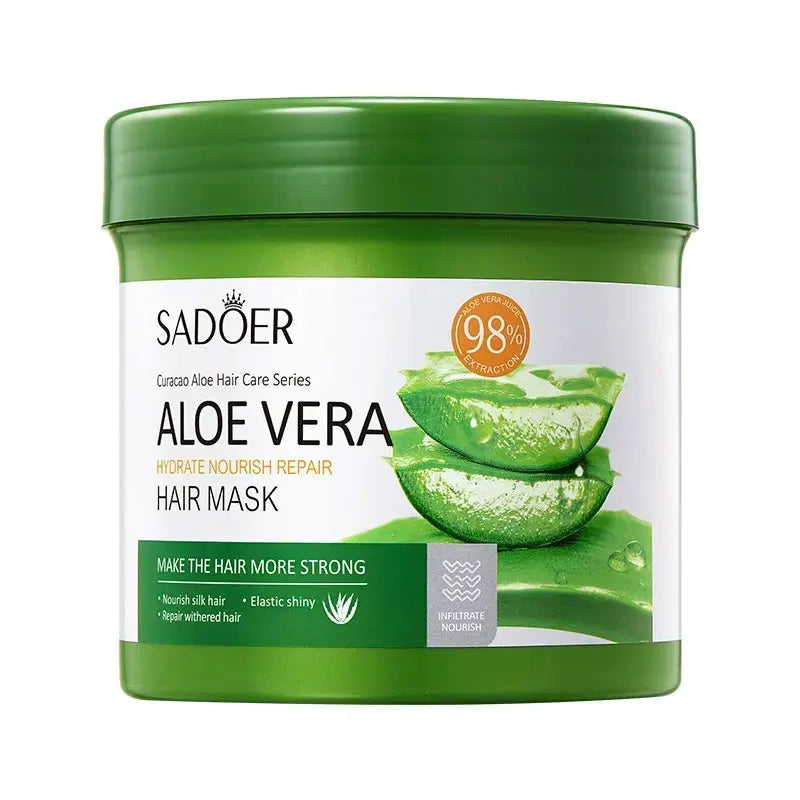 SADOER Aloe Vera Hair Mask | Moisturizing, Repairing & Keratin-Infused Treatment | Soft, Smooth & Nourished Hair Care | 500g