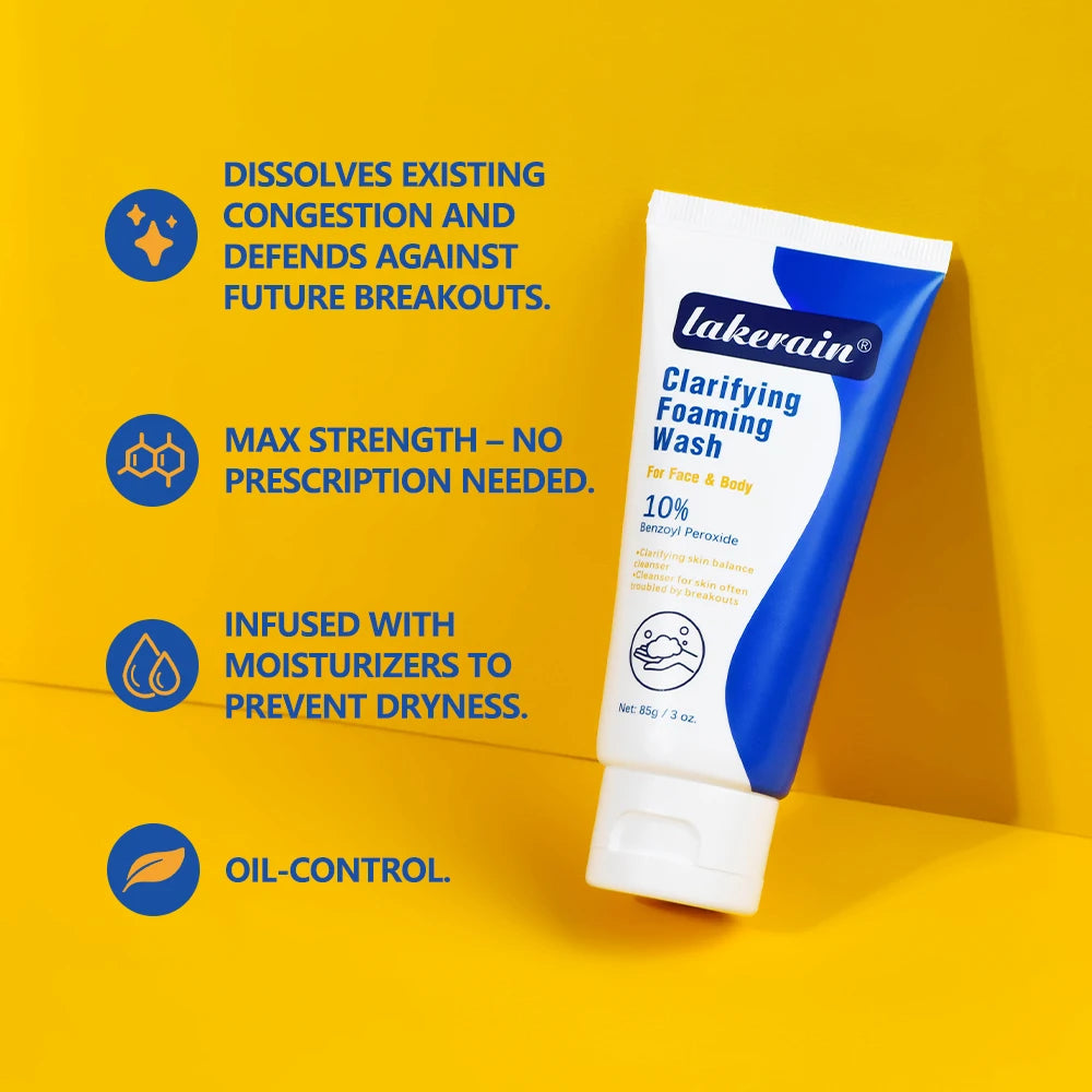 Lakerain | Benzoyl Peroxide 10% | Acne Treatment & Deep Cleansing