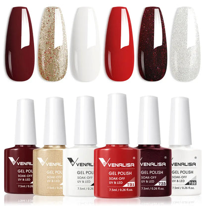 Venalisa Nail Gel Polish Kit HEMA FREE Nude Pink Color Collection Self Leveling Full Coverage Nail Manicure Set 6Pcs Kit