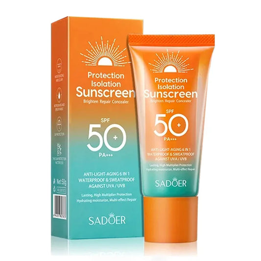 SADOER | Dual Tube, Multi-Effect Formula | SPF 50+ PA+++ Facial Sunscreen & Solar Blocker | Face Protector Skincare