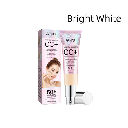 30ML CC Cream Natural Concealer Liquid Foundation Waterproof Long Lasting Isolation BB Cream Brightening Oil-control Base Makeup