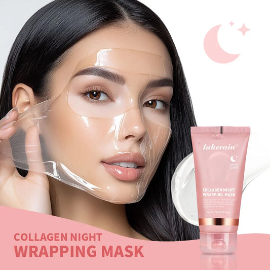 Lakerain Collagen Night Wrapping Mask – 75ml Peel-Off Night Mask for Hydration & Elasticity Care