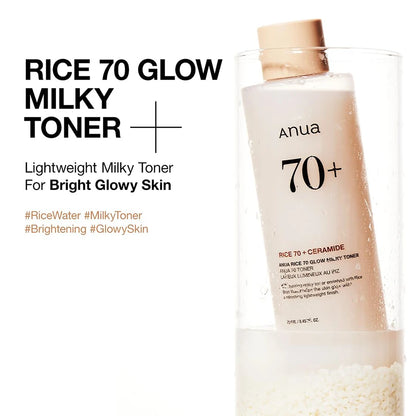 ANUA 70+ Rice Toner | Moisturizing Facial Essence for Oily & Sensitive Skin | Pore Care | 250ml