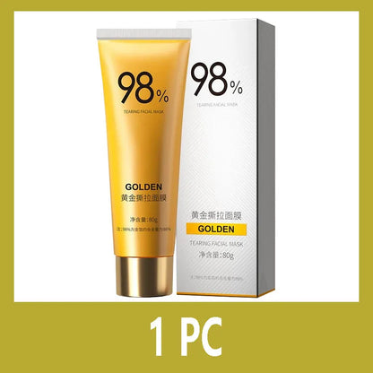 Gold Peel-Off Facial Mask | Deep Cleansing, Pore Tightening & Blackhead Removal | Brighten Skin & Cleanse Nose Pores | 80g