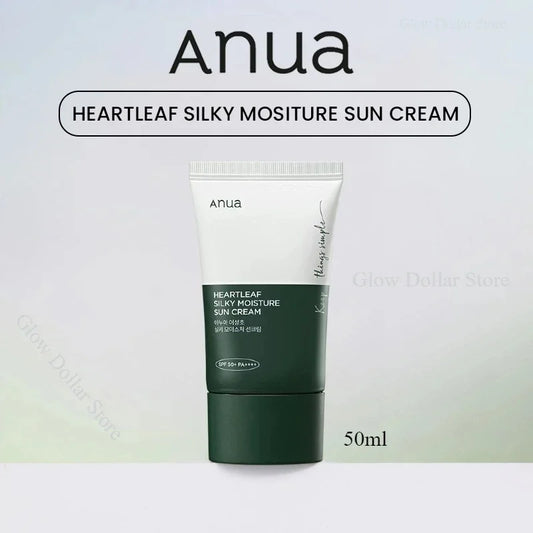 Anua Heartleaf Silky Moisture Sun Cream SPF50+ | Lightweight & Hydrating Daily Facial Sunscreen | 50ml