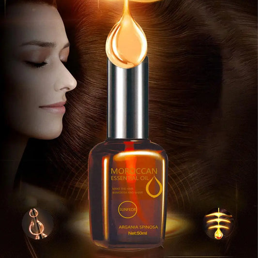 50ML Hair Care Moroccan Pure Argan Oil Hair Essential Oil for Dry Hair Types Multi-functional Hair Care Products for Woman