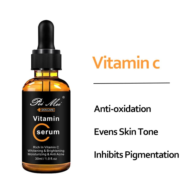 Pri Mei® Vitamin C Facial Serum | Brightening, Spot-Lightening & Anti-Acne | Hyaluronic Acid Essence | 30ml