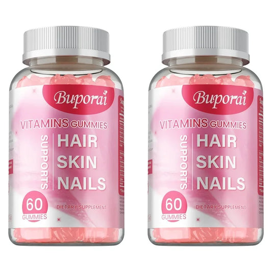 Buporai | Hair, Skin & Nails Gummies | Supports Hair Growth, Skin Care & Nail Health | 60 Gummies