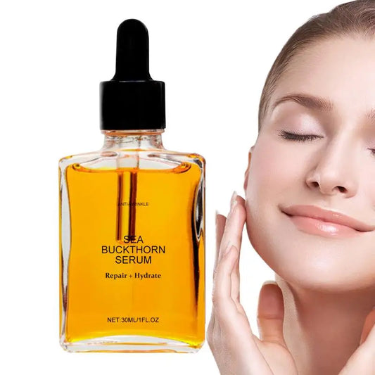 30ml Sea Buckthorn Serum Dry Fine Lines Wrinkles Sunburn Aging Sea Buckthorn Serum  Gentle Sea-Buckthorn Skin Hydrating Liquid