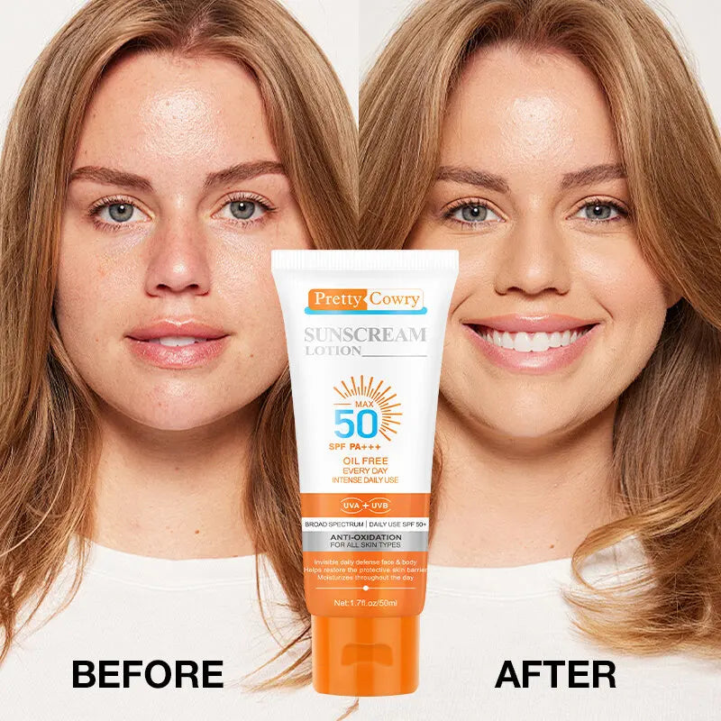 Daily Sunscreen SPF 50+ | UV Protection & Moisturizing Sunblock Cream | Lightweight, Waterproof & Anti-Aging | For All Skin Types