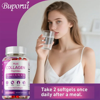Buporai | Collagen Peptides with Biotin & Vitamin C | Skin, Hair, Nails, Joint & Digestion Support | 60 Capsules