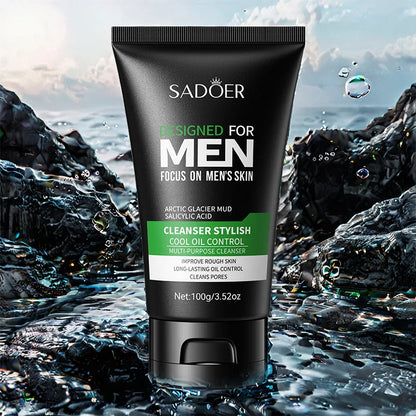 SADOER | Glacier Mud & Salicylic Acid | Oil Control & Blackhead Removal for Men