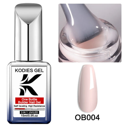 KODIES GEL 3 IN 1 Builder Nail Gel Polish No Pain Nude Self Leveling Thick Construction Hard Gel for Extension Manicure Nail Art