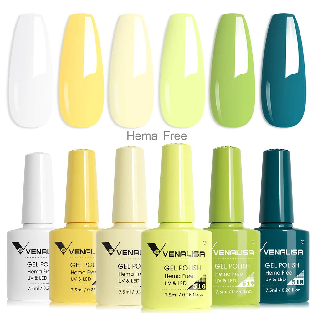 Venalisa Nail Gel Polish Kit HEMA FREE Nude Pink Color Collection Self Leveling Full Coverage Nail Manicure Set 6Pcs Kit