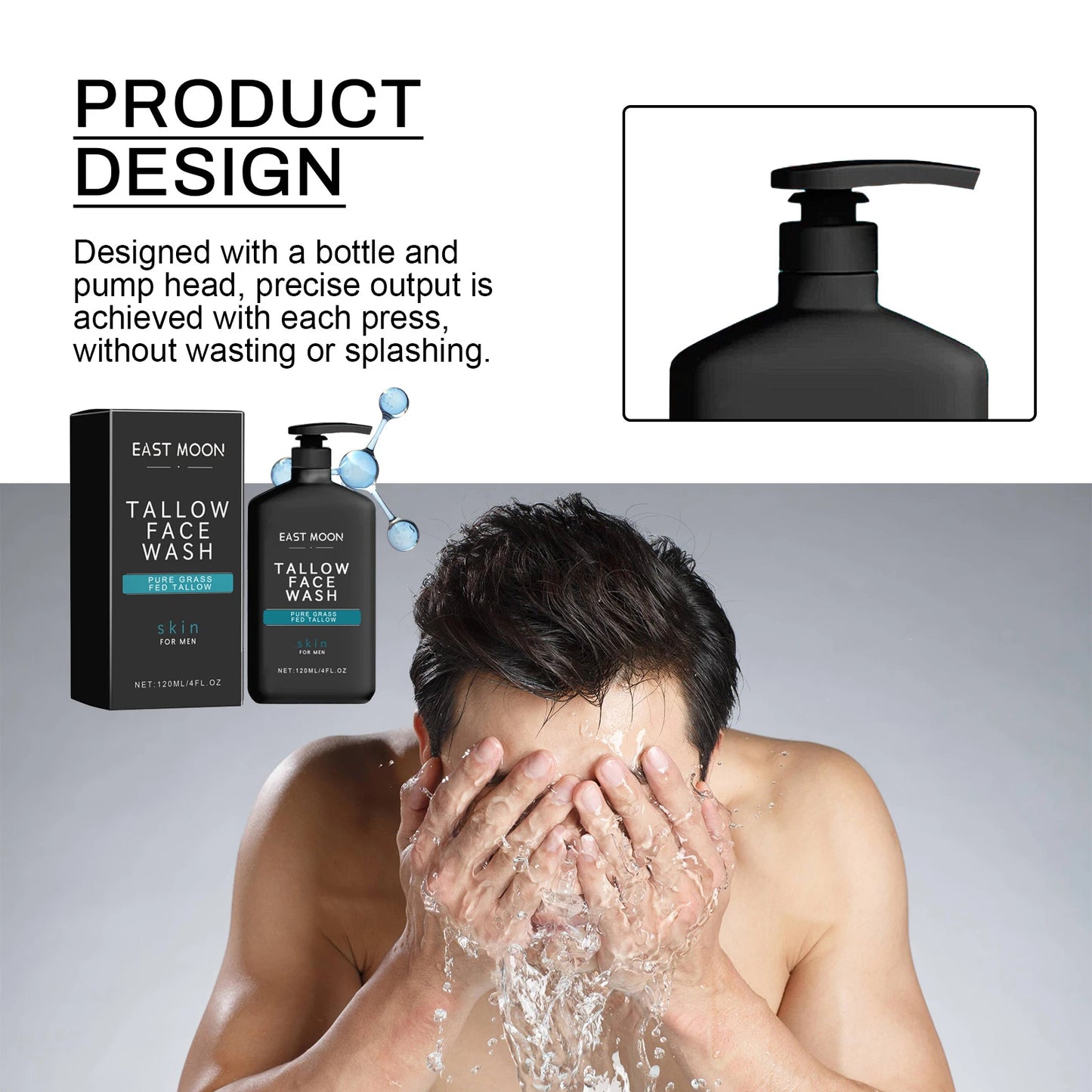 EAST MOON | Grass-Fed Tallow | Deep Cleansing & Oil Control for Men