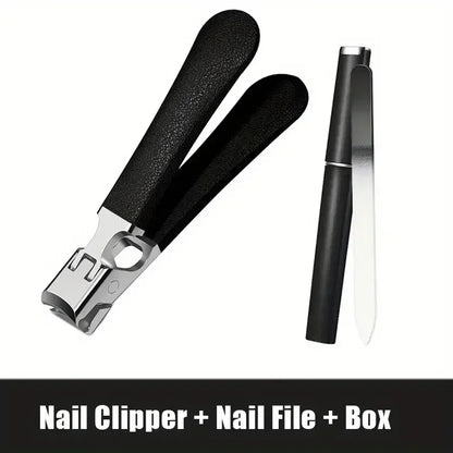 Professional Stainless Steel Nail Clippers Set for Thick Nails Anti-Splash Sharp Trimmer Nail Pedicure Manicure Tools for Men