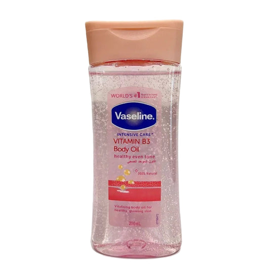 Vaseline Body Oil – 200ml Brightening & Moisturizing Gel Oil for Dry Skin, Available in Vitamin B3 & Cocoa Radiant Variants