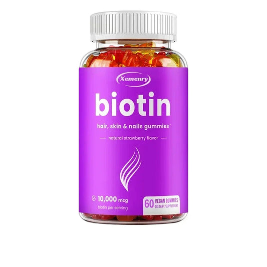 Xemenry | Premium Biotin Gummies | Healthy Hair, Skin & Nails | 60 Vegan Gummies