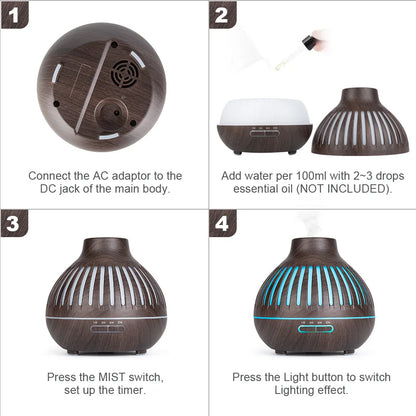 High Quality Aroma Diffuser Humidifier Cool Mist 7-Color LED Night Light Air Humidifier Quiet Air Freshener for Home Office