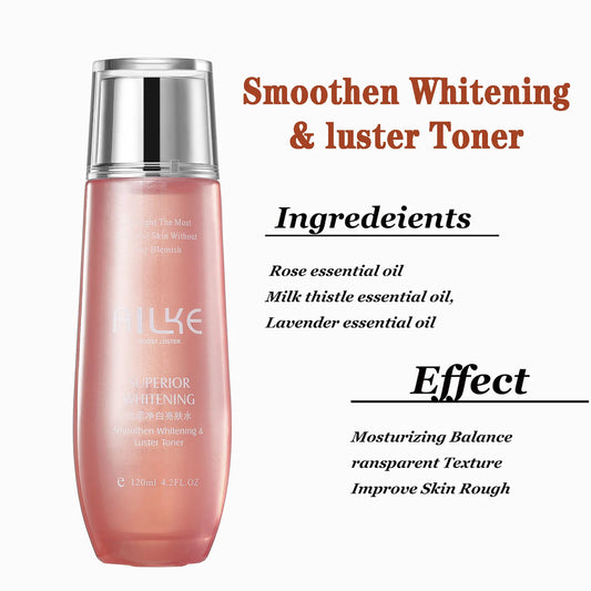 Ailke | Rosewater & Vitamin C Toner & Serum Duo | Brightening, Pore Care & Oil Control