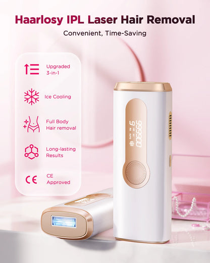 IPL Hair Removal Device | Ice-Cooling 3-in-1 | Painless Permanent Body Treatment