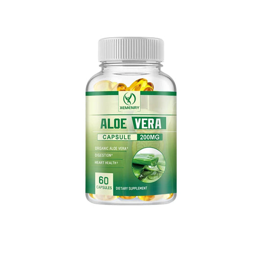 Xemenry | Aloe Vera Capsules | Digestion, Detox, Fat Burn, Appetite Control | 60 Capsules