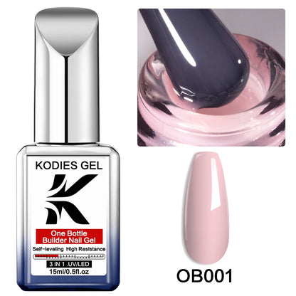 KODIES GEL 3 IN 1 Builder Nail Gel Polish No Pain Nude Self Leveling Thick Construction Hard Gel for Extension Manicure Nail Art