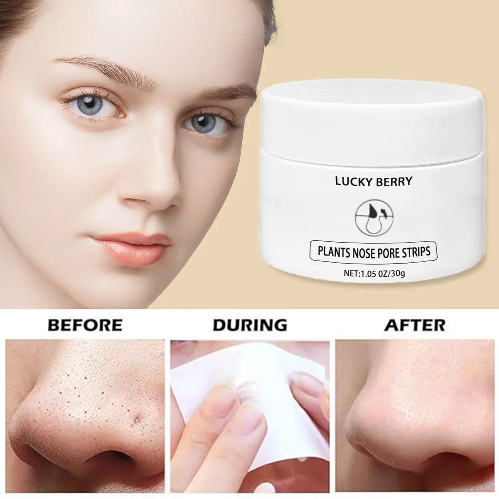LUCKY BERRY Milky Mud Nose Pore Strips | Deep Cleansing for Acne & Blackhead Removal | Lightweight, Non-Greasy Formula | 30g