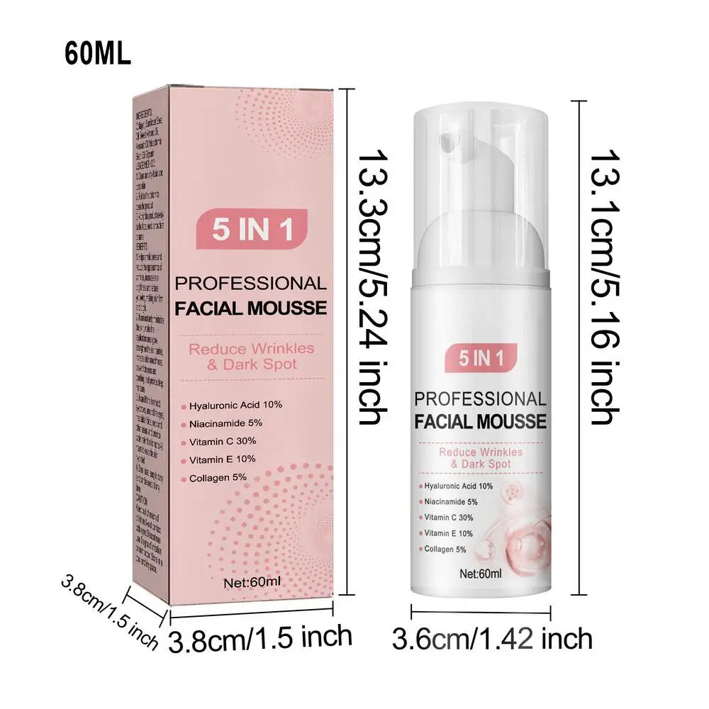 Professional Facial Mousse | Vitamin C, Hyaluronic Acid & Niacinamide | Deep Cleansing & Anti-Aging