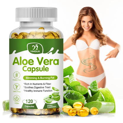 YIMIDUK | Aloe Vera Capsules | Slimming, Fat Burn, Detox, Digestive & Immune Support | 60 Capsules