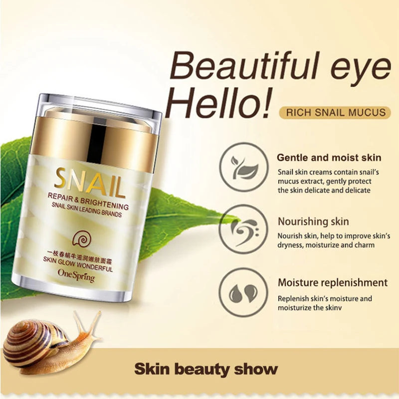 Snail & Collagen Cream | Anti-Aging, Whitening, Dark Circle Fading, Eye Bag Removal, Face & Eye Serum