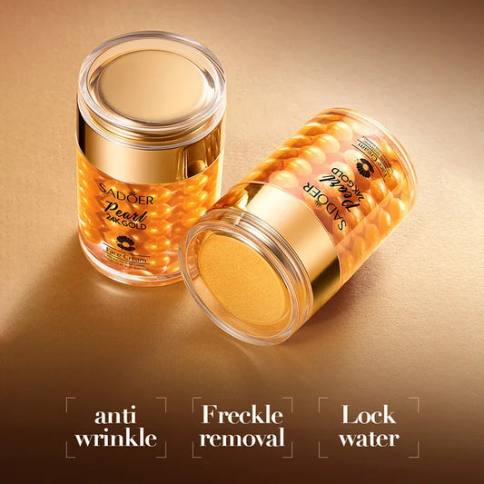 SADOER 24K Golden Pearl Collagen Face Cream | Moisturizing, Brightening, Hydrating & Firming Facial Skincare | 50g
