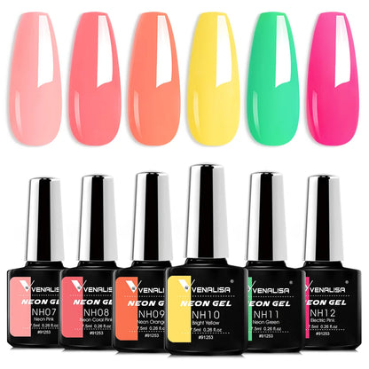 Venalisa Nail Gel Polish Kit HEMA FREE Nude Pink Color Collection Self Leveling Full Coverage Nail Manicure Set 6Pcs Kit