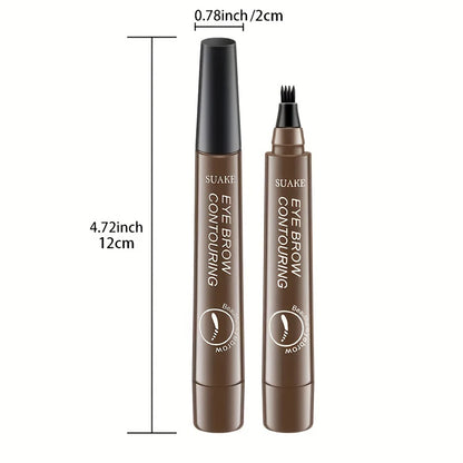 Waterproof Microblading Eyebrow Pen | 4-Split Tip, Natural-Looking Brows, Long-Lasting Makeup | 5 Colors