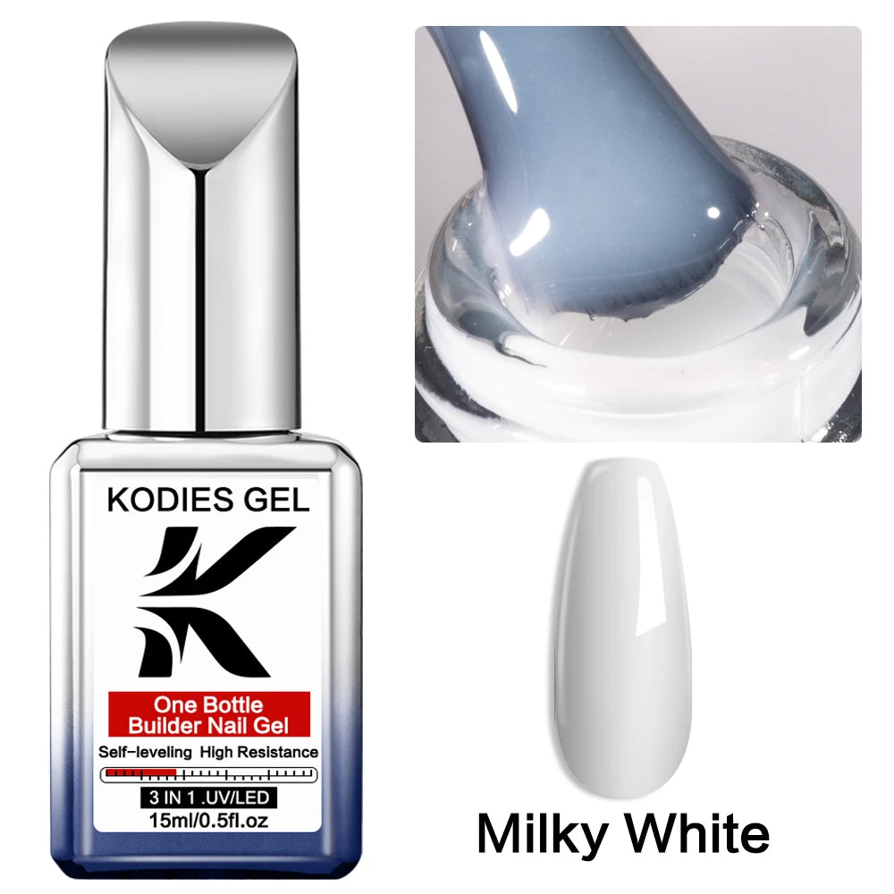 KODIES GEL 3 IN 1 Builder Nail Gel Polish No Pain Nude Self Leveling Thick Construction Hard Gel for Extension Manicure Nail Art