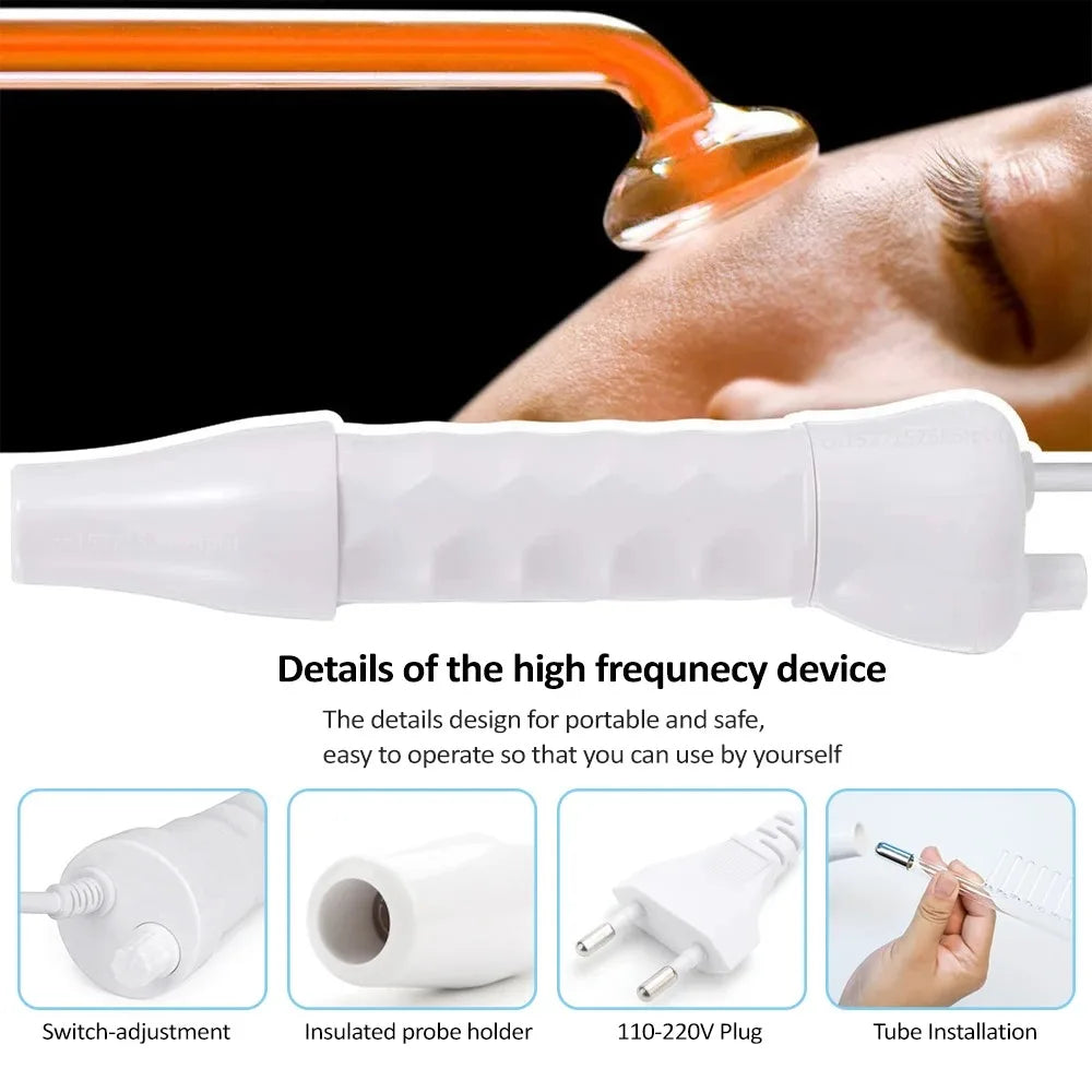 Portable High-Frequency and Microcurrent Electrotherapy Device, Acne Removal and Beauty Comb