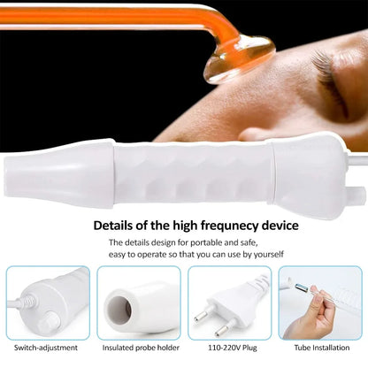 Portable High-Frequency and Microcurrent Electrotherapy Device, Acne Removal and Beauty Comb