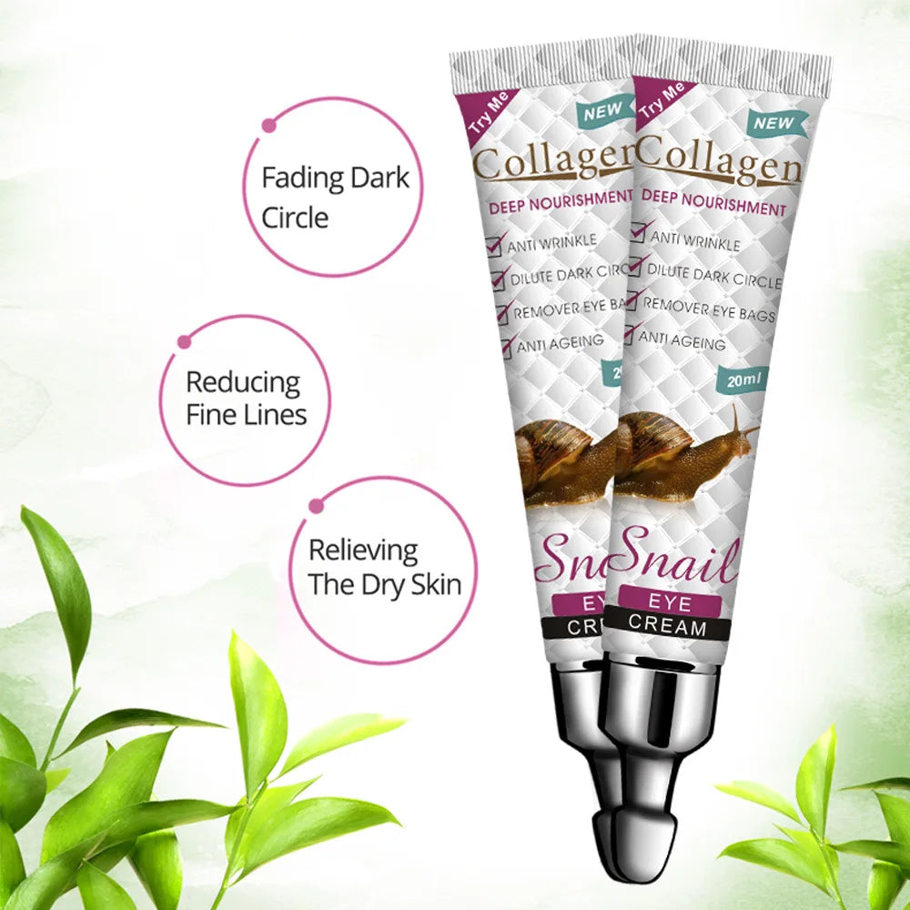 Snail Collagen Eye Cream | Firming, Moisturizing, Anti-Dark Circles, Eye Bag Removal | Skin Care for Eyes