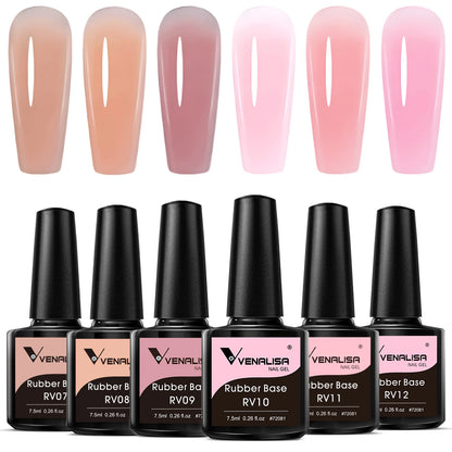 Venalisa Nail Gel Polish Kit HEMA FREE Nude Pink Color Collection Self Leveling Full Coverage Nail Manicure Set 6Pcs Kit