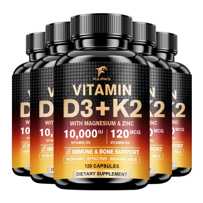 Fulimiks | Vitamin D3K2 with Magnesium & Zinc Capsules | Immune, Mood & Bone Health Support